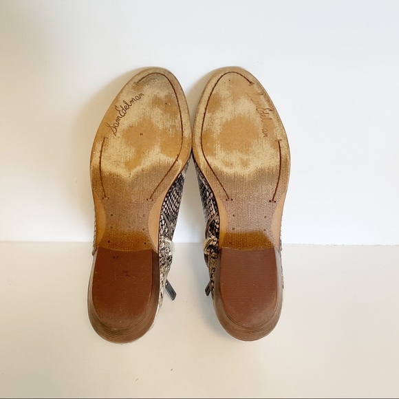 Sam Edelman Petty Snake Skin Leather Boot Cream Size 7.5 - Picture 9 of 9